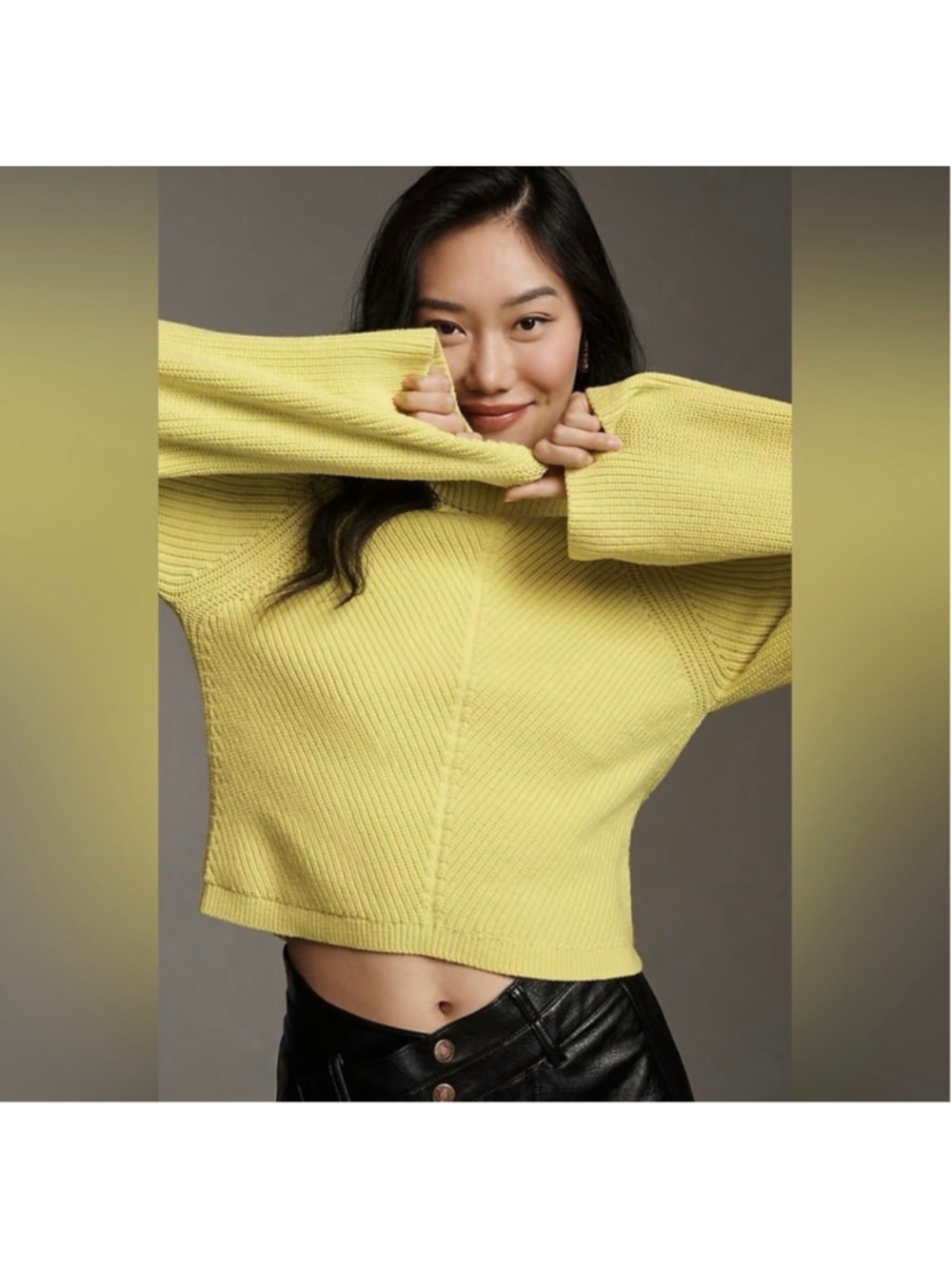 Maeve by Anthropologie Yellow Turtleneck Sweater Size S